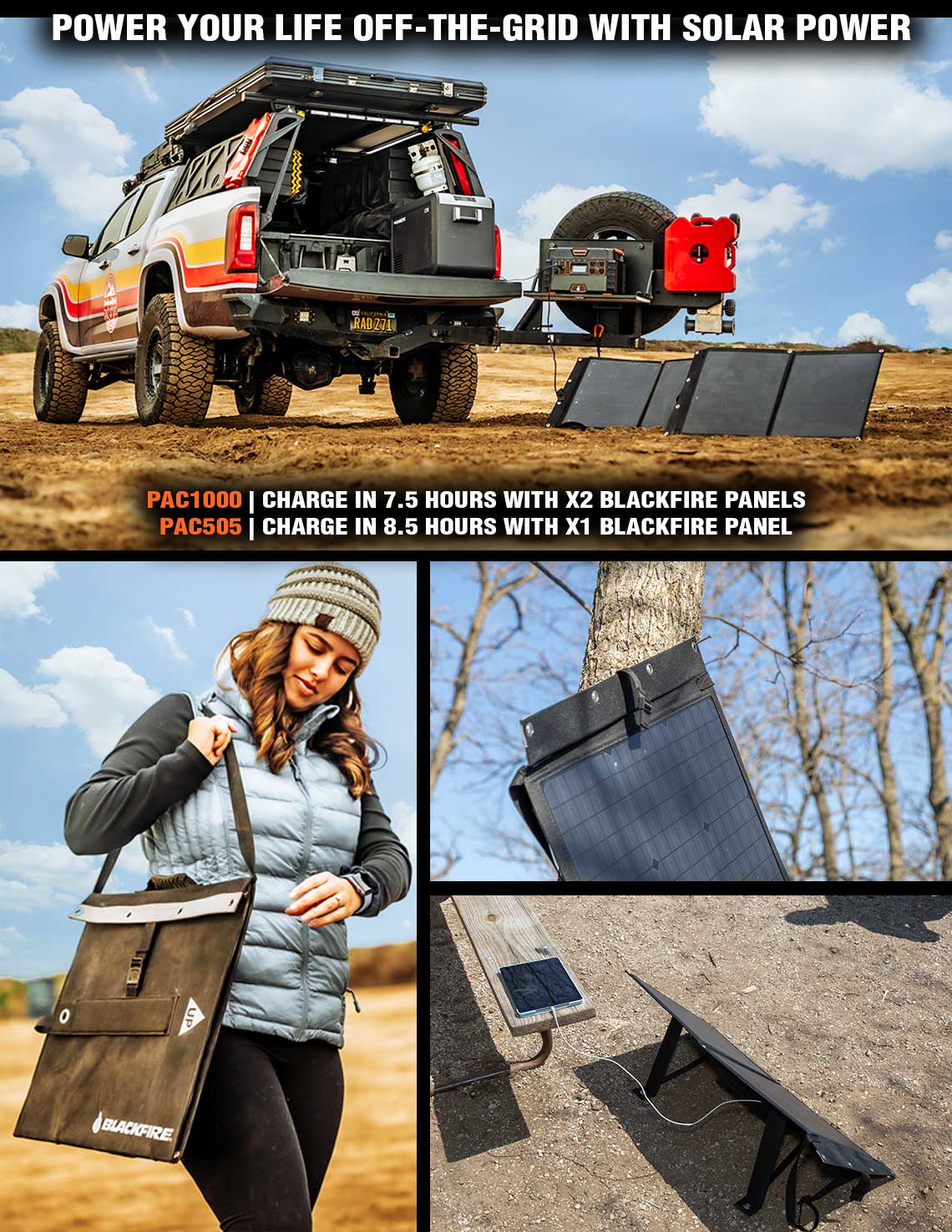 Extra features of the Blackfire Portable Solar Panel 60W