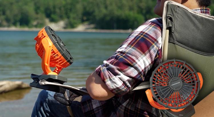 Blackfire Portable Fan Clamped To Chair